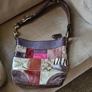 Coach Patchwork Zebra Shoulder Bag